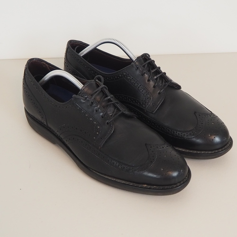 Allen Edmonds Men's 10 Road Warriors Black Wingtip Derby Oxford Shoes 3350‎